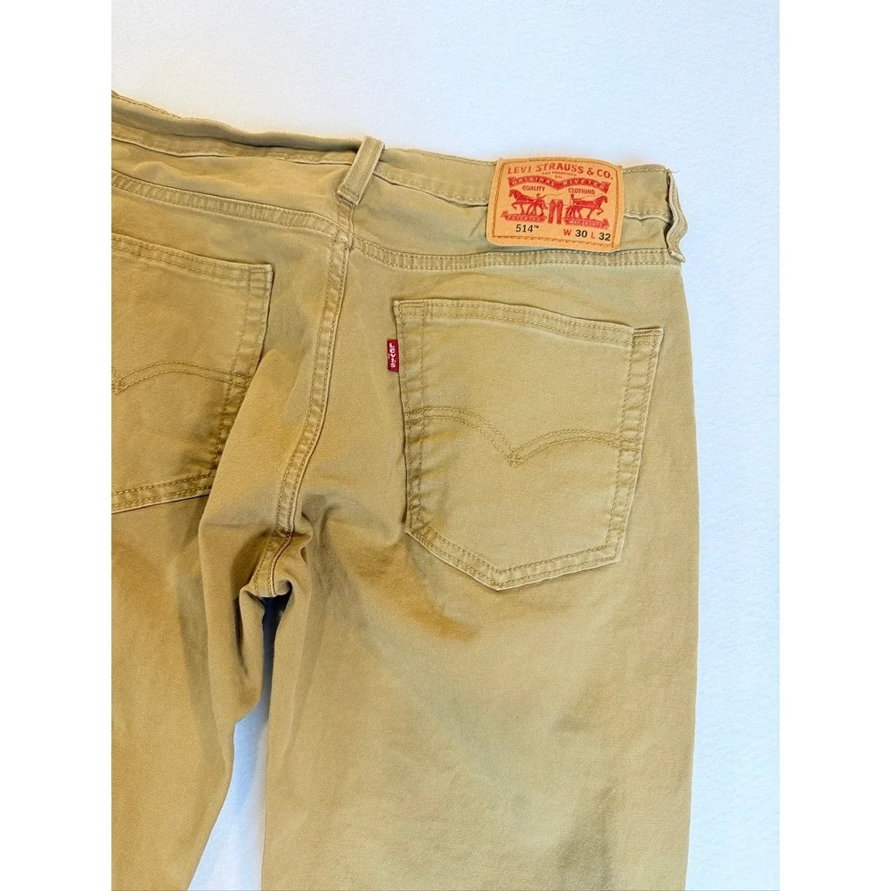 Levi's 514 Straight Fit Pants Mens 30x32 Tan Khaki Twill 00514-1779